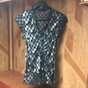 Silk blend sheer iridescent blouse